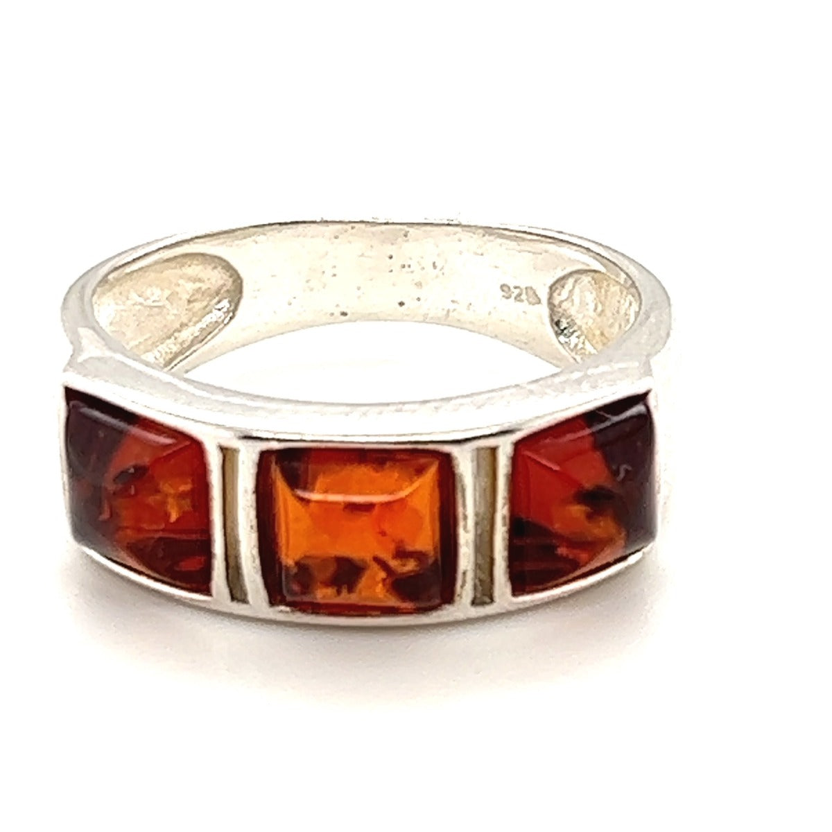 Sterling Silver Amber Ring (ambr218)