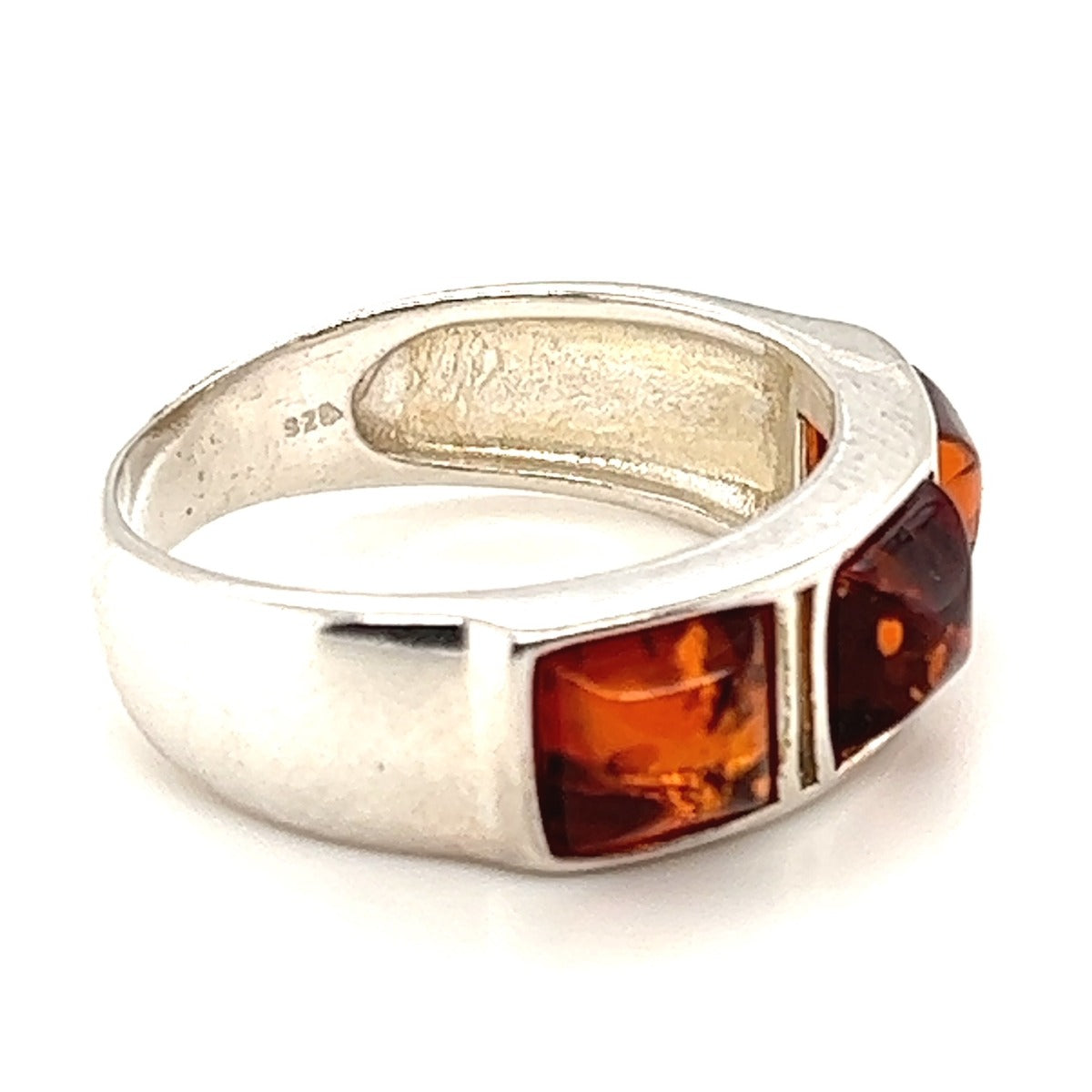 Sterling Silver Amber Ring (ambr218)