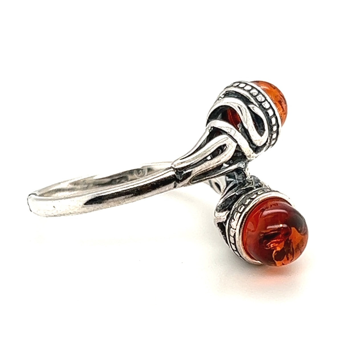 Sterling Silver Amber Ring (ambr217)