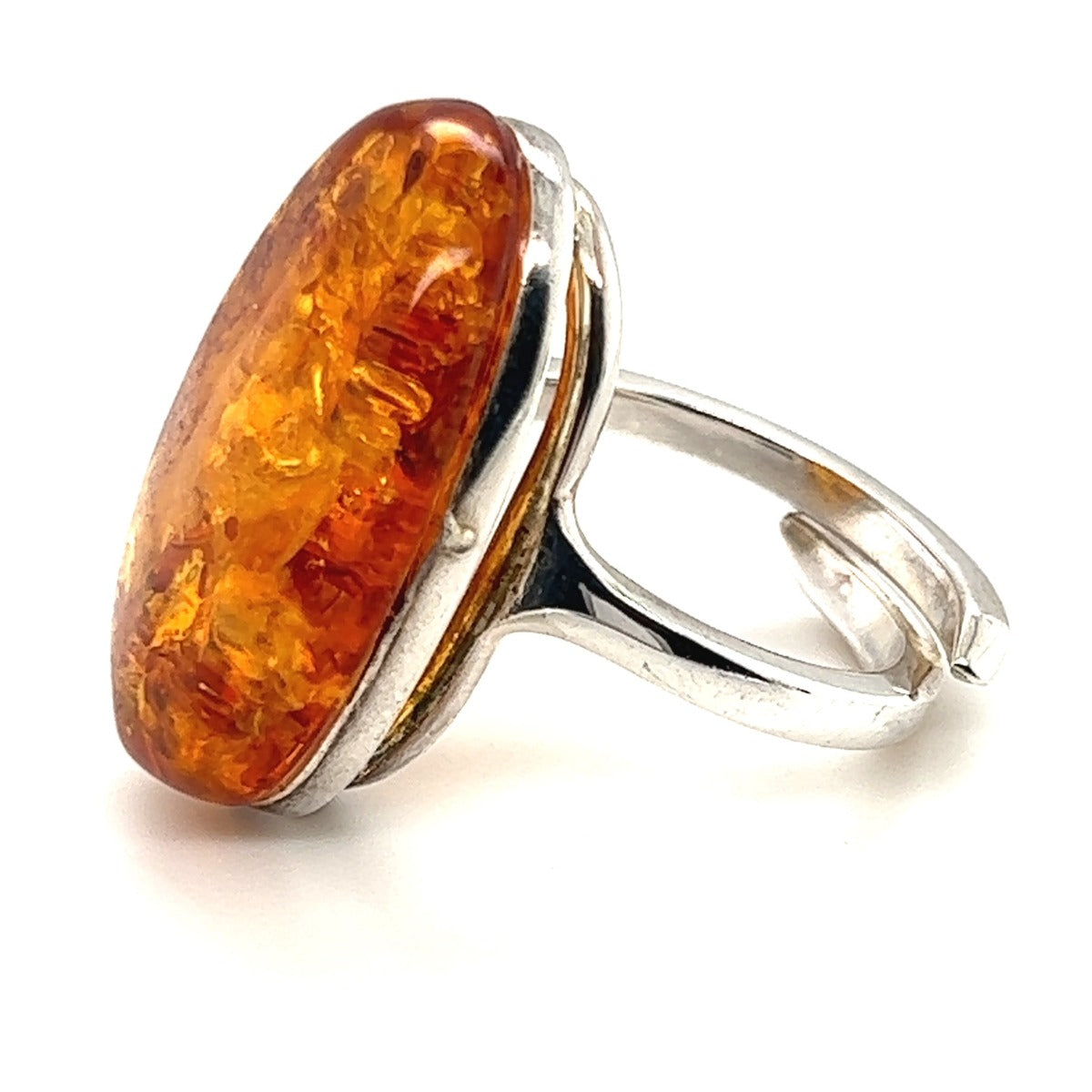 Sterling Silver Amber Ring (ambr215)