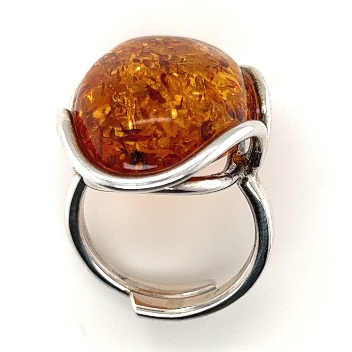 Sterling Silver Amber Ring (ambr216)