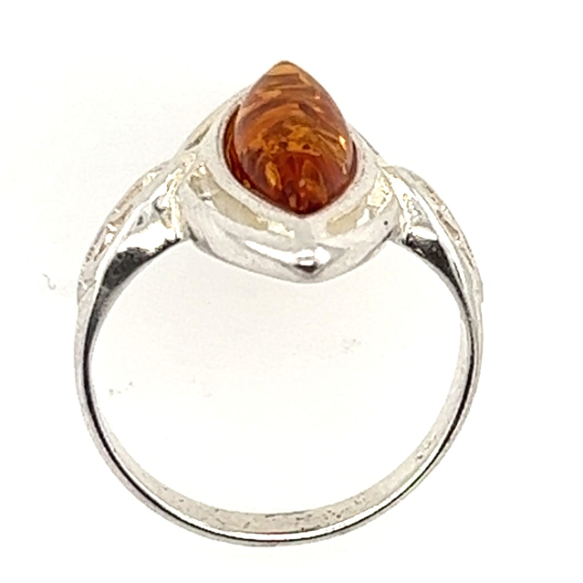 Sterling Silver Amber Ring (15x7)