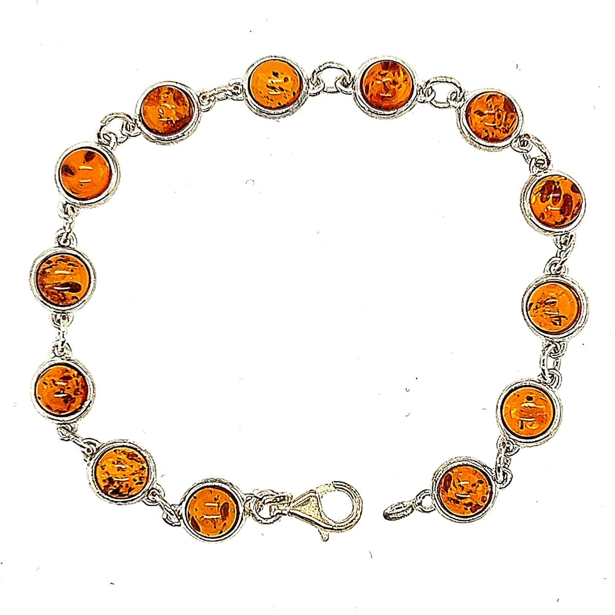 Sterling Silver Amber Bracelet (ambbrac207)