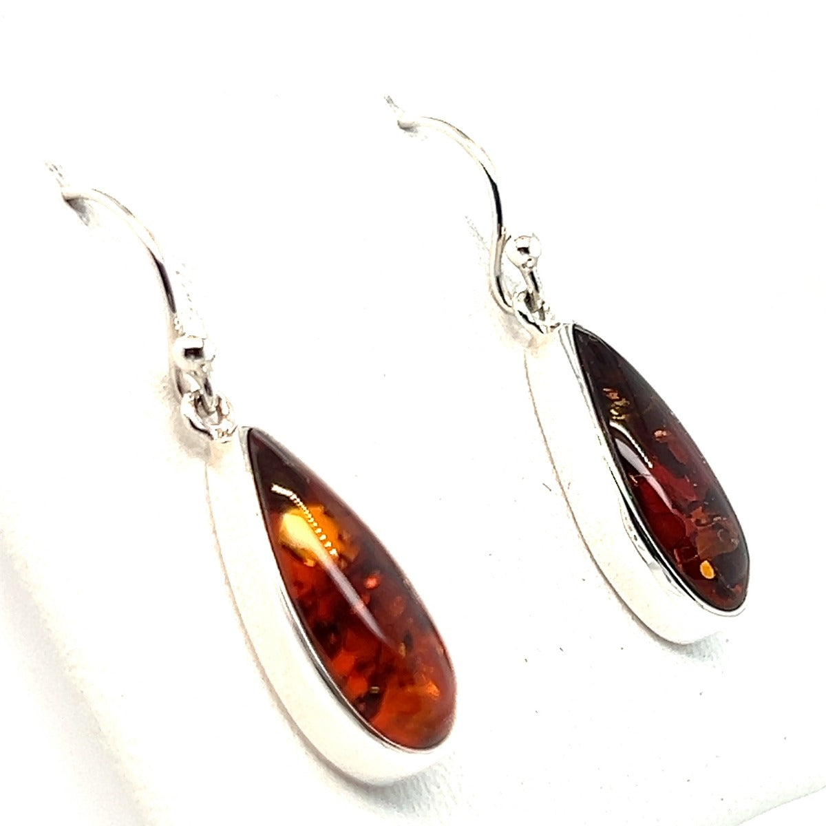 Sterling Silver Amber Earrings (ame102)