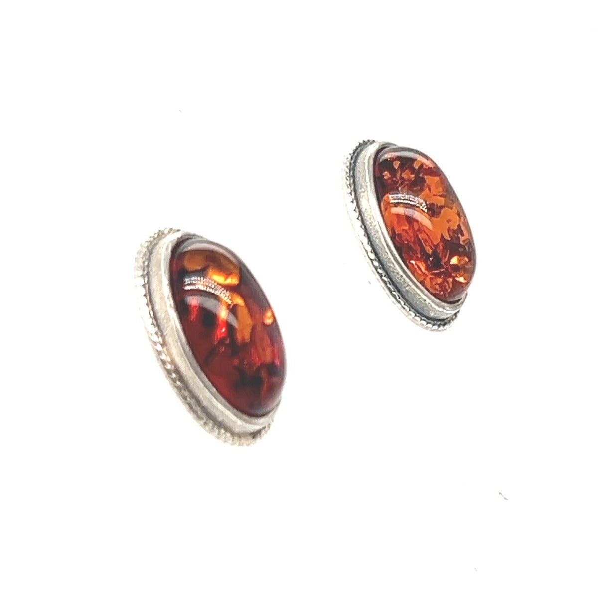 Sterling Silver Amber Earrings (ame117)