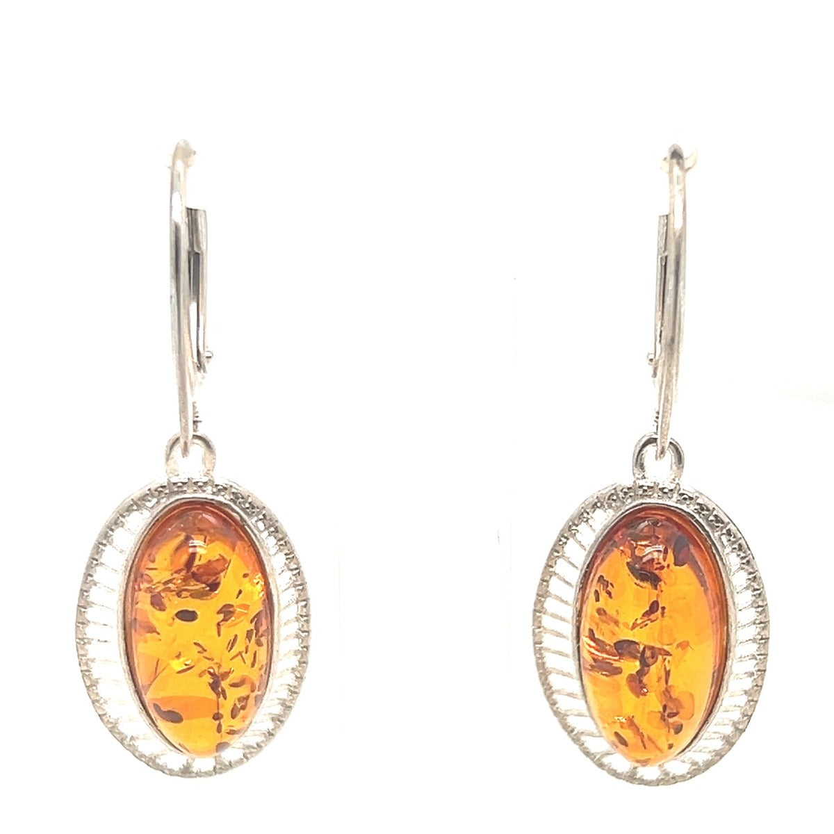 Sterling Silver Amber Earrings (ame115)