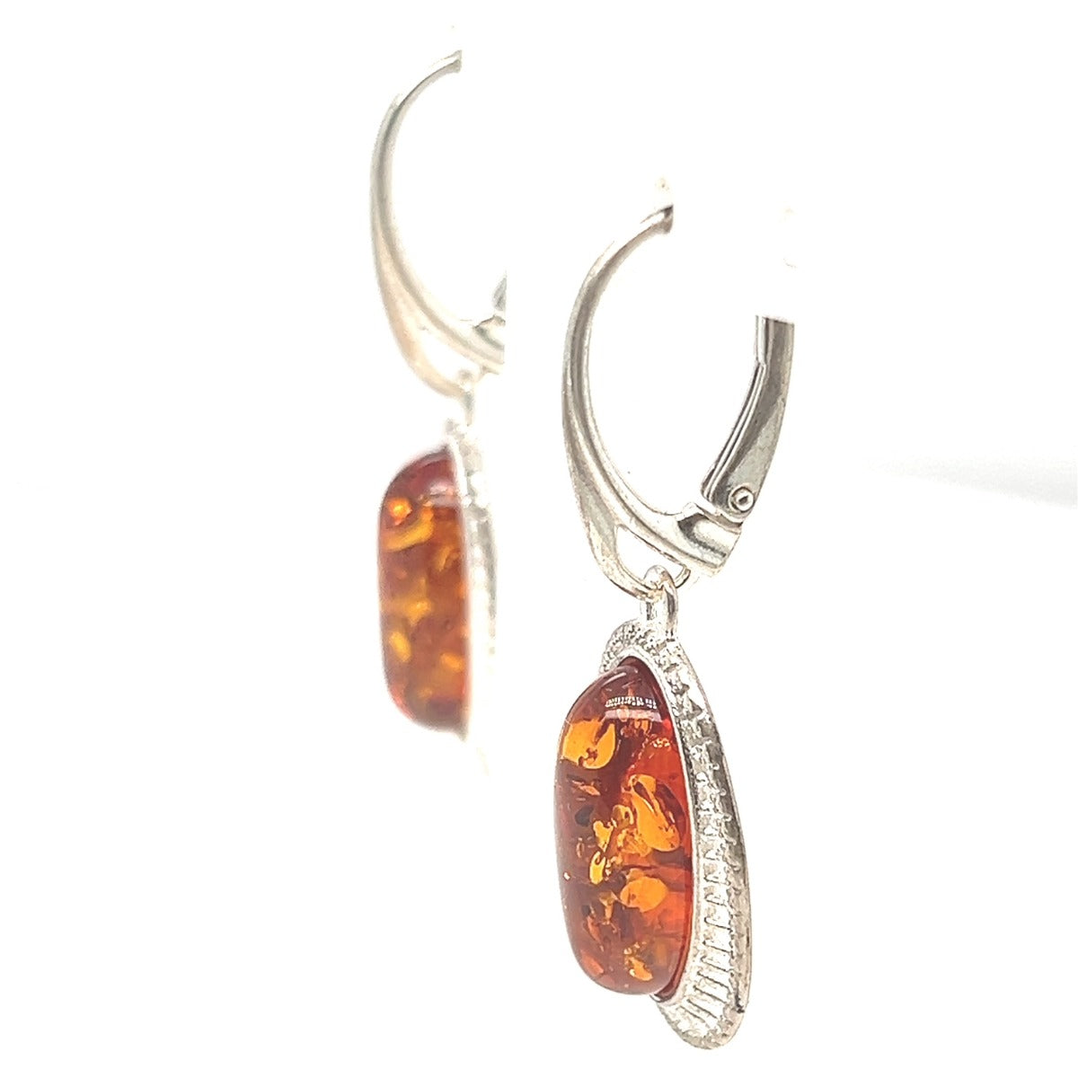 Sterling Silver Amber Earrings (ame115)