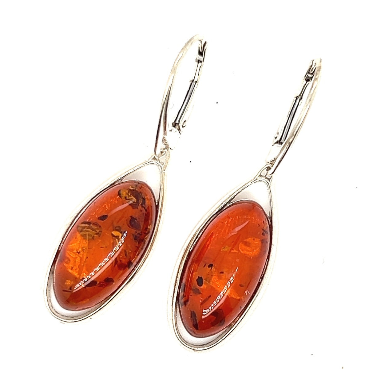 Sterling Silver Amber Earrings (ame118)