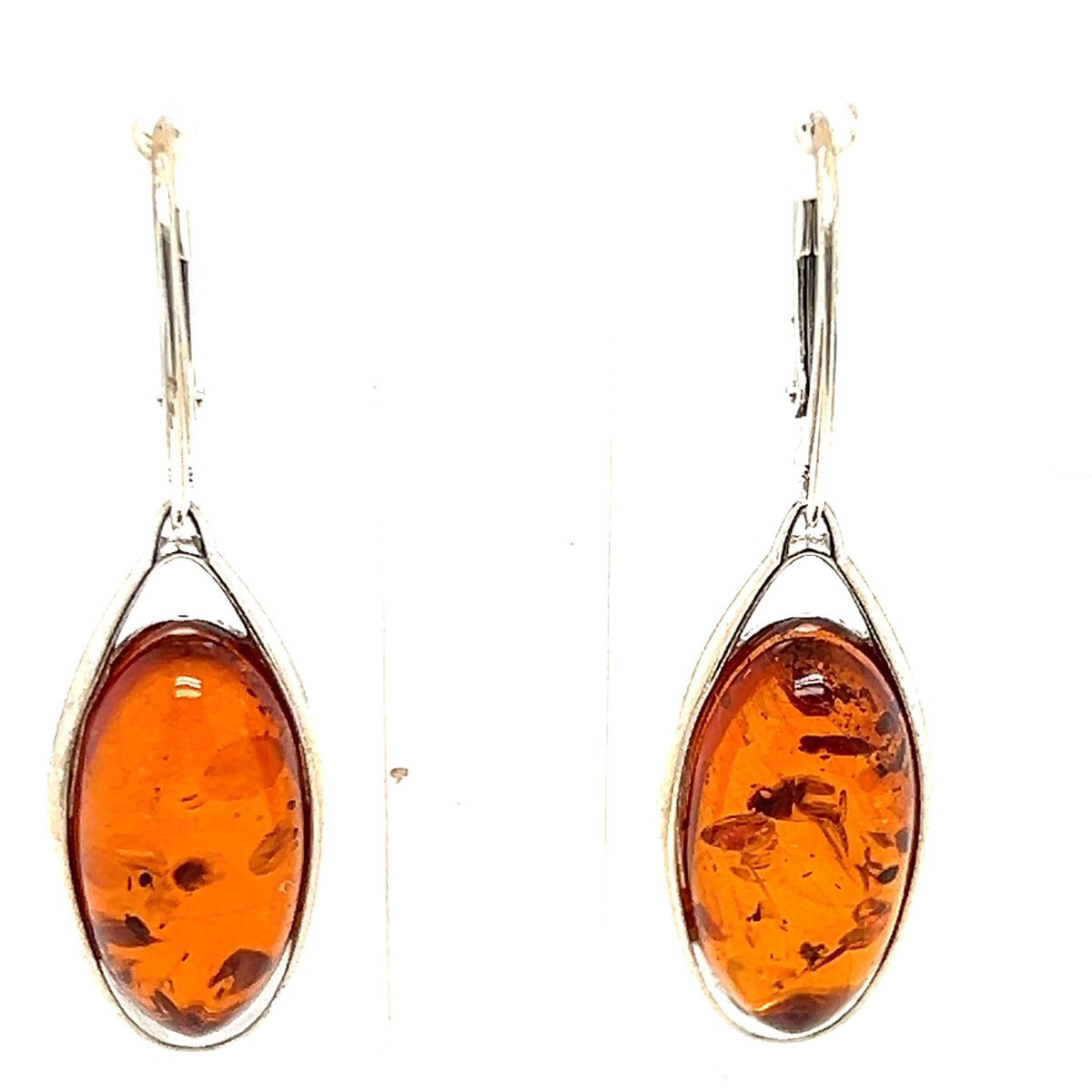 Sterling Silver Amber Earrings (ame118)