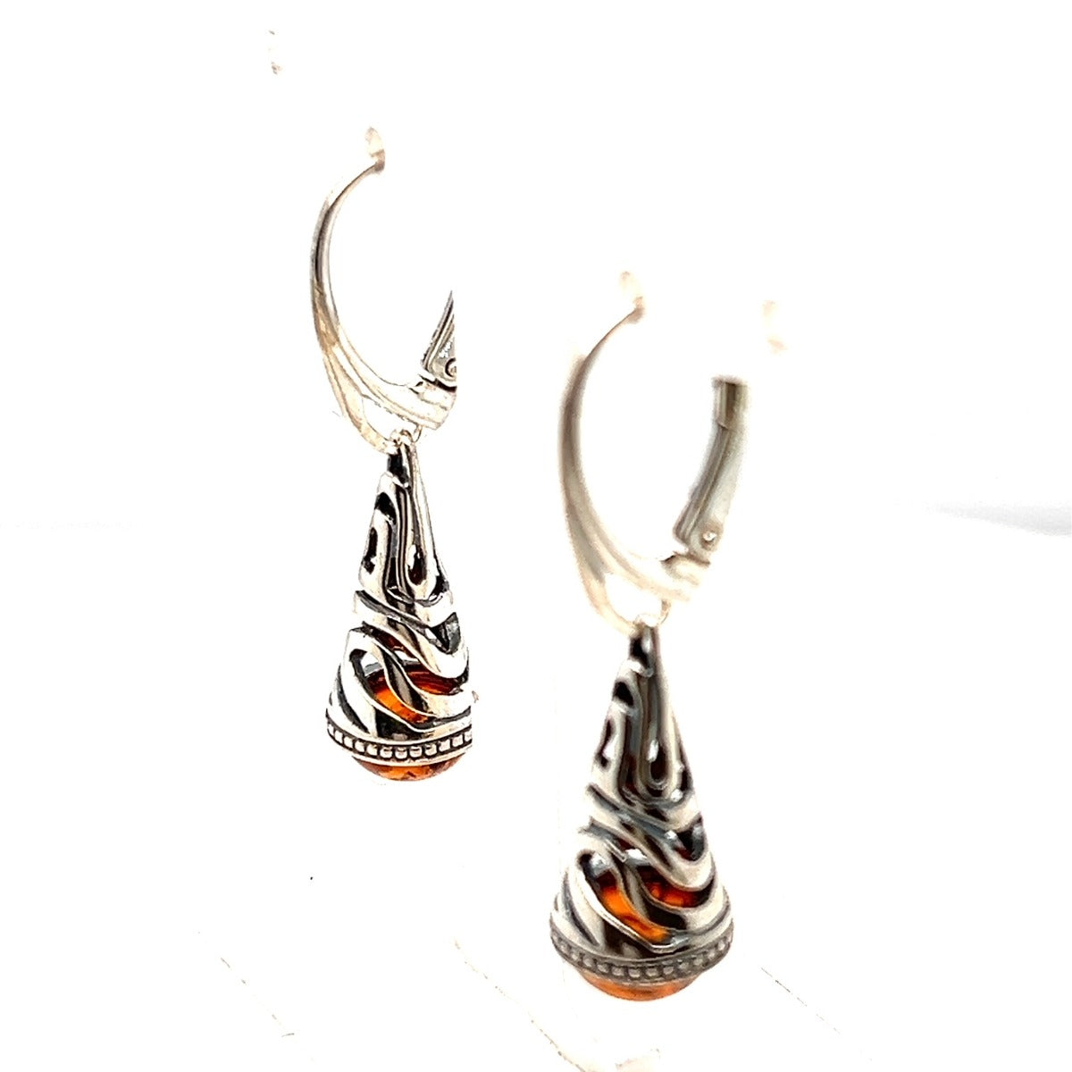 Sterling Silver Amber Earrings (ame119)