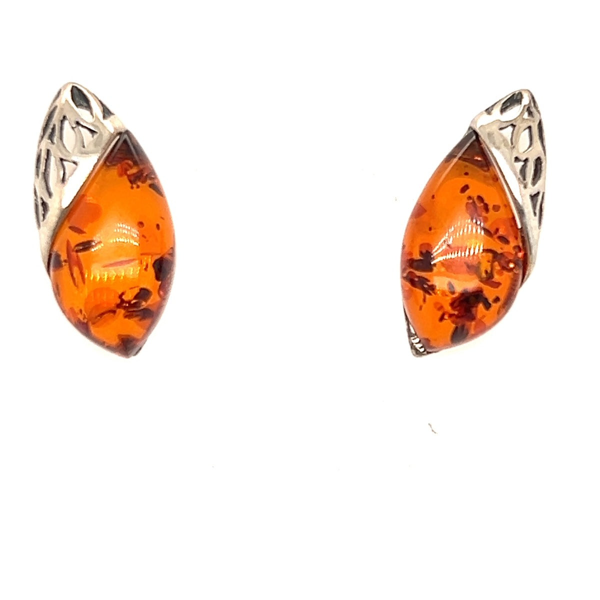 Sterling Silver Amber Earrings (ame120)