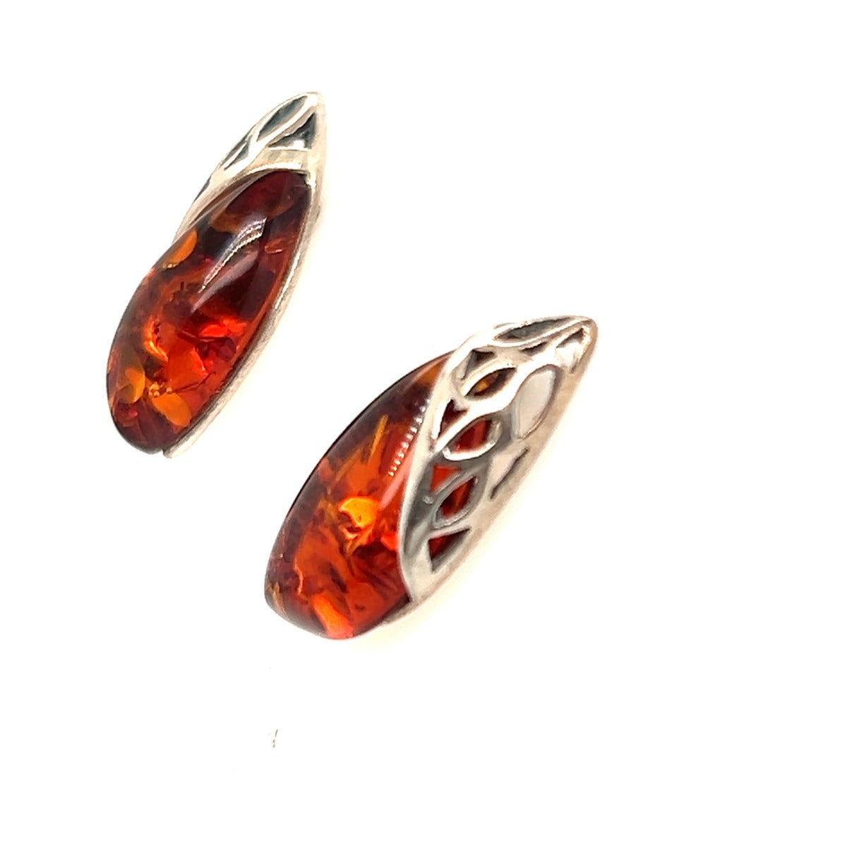 Sterling Silver Amber Earrings (ame120)