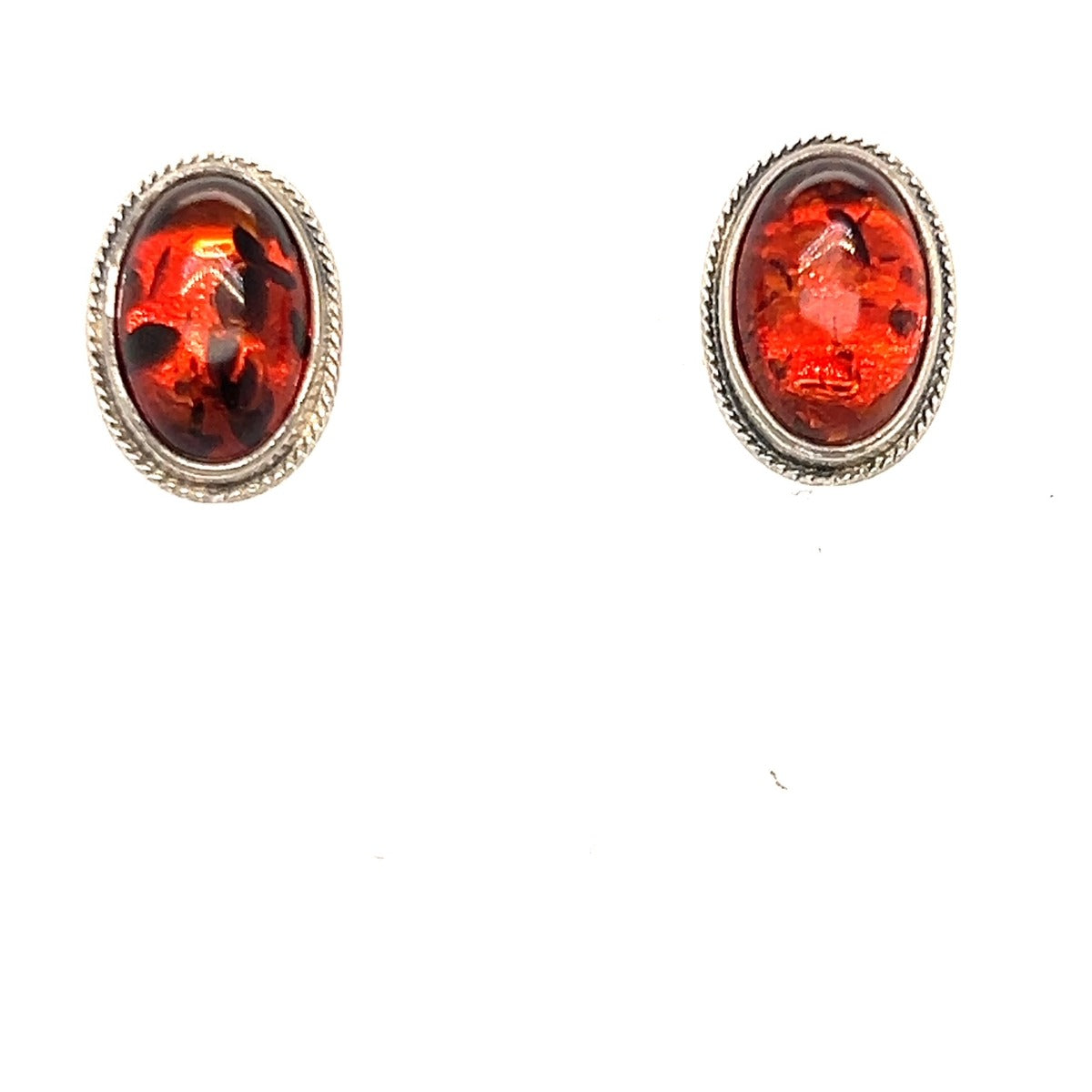 Sterling Silver Amber Earrings (ame117)