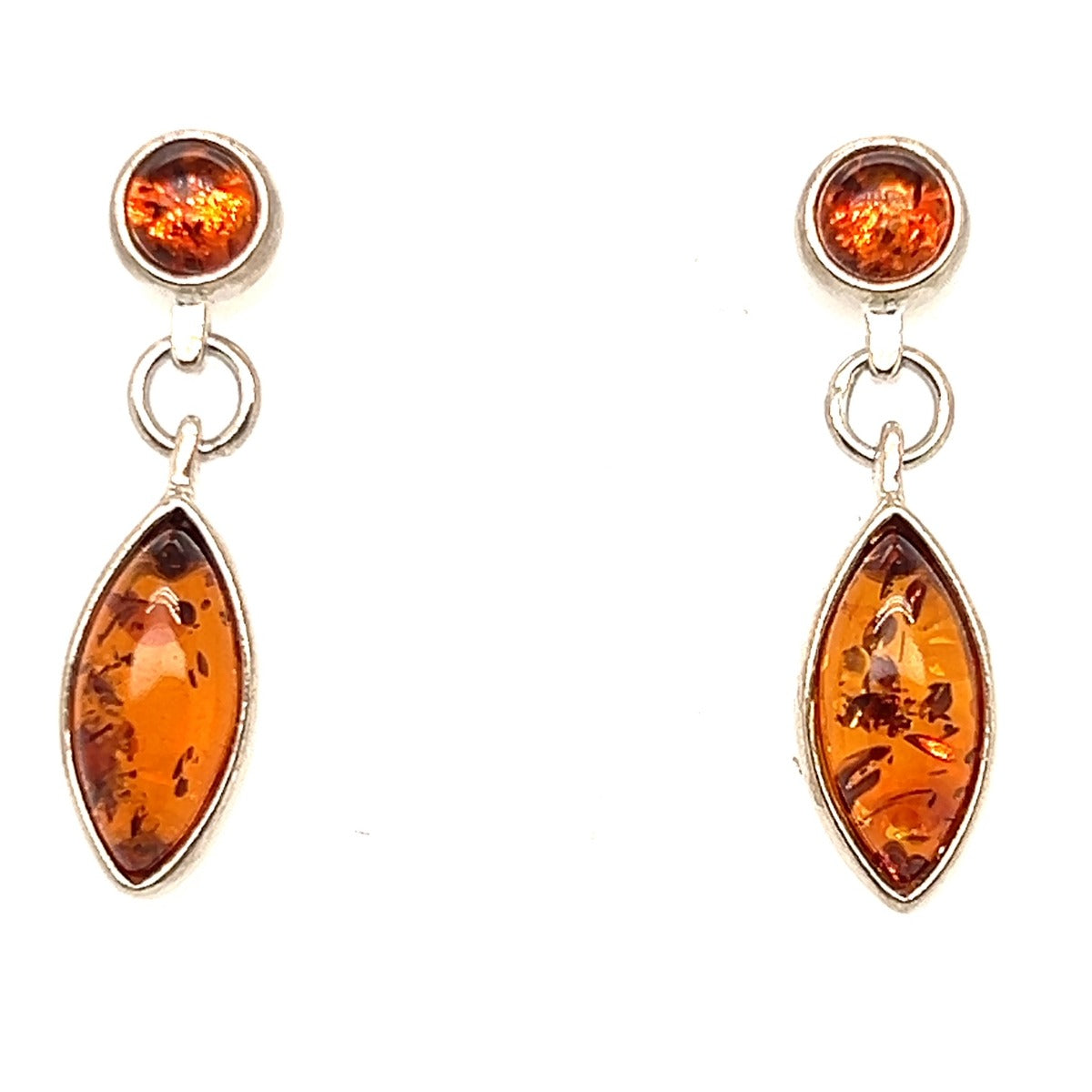 Sterling Silver Amber Earrings (ame123)