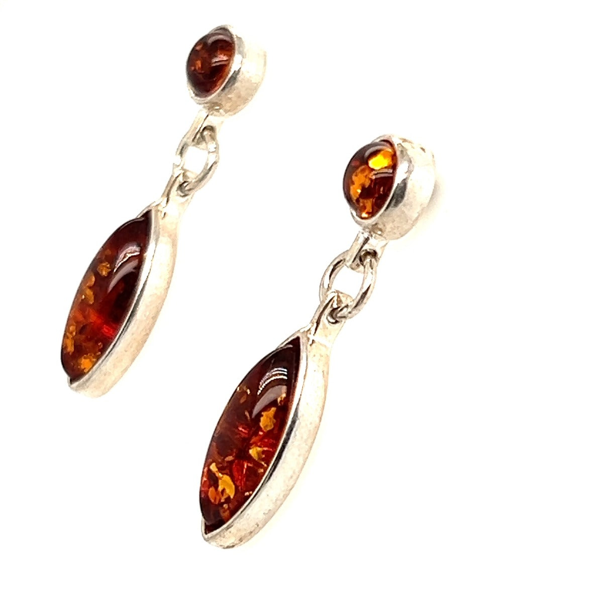 Sterling Silver Amber Earrings (ame123)