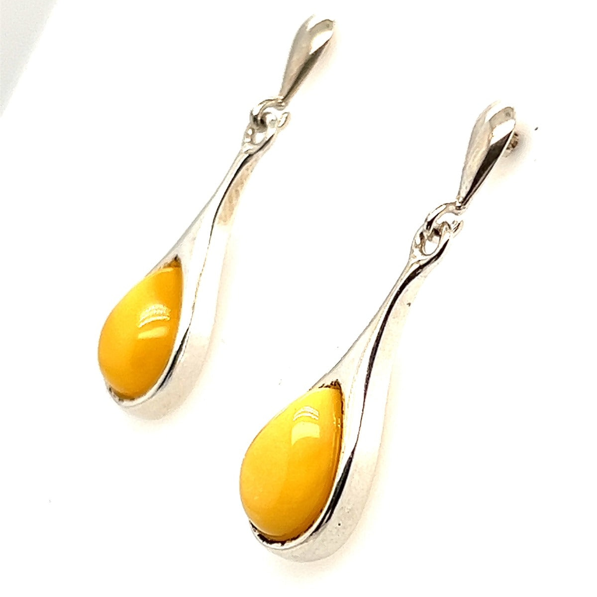 Sterling Silver Amber Earrings (ame6256)