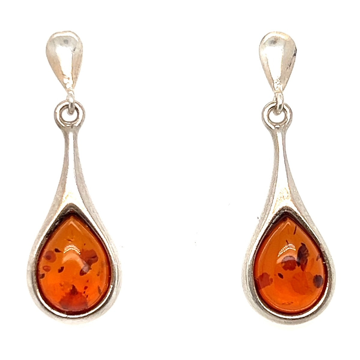 Sterling Silver Amber Earrings (ame124)