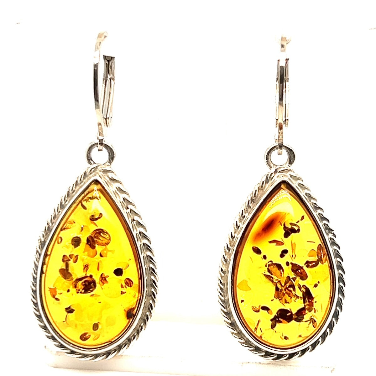 Sterling Silver Amber Earrings (ame8106)