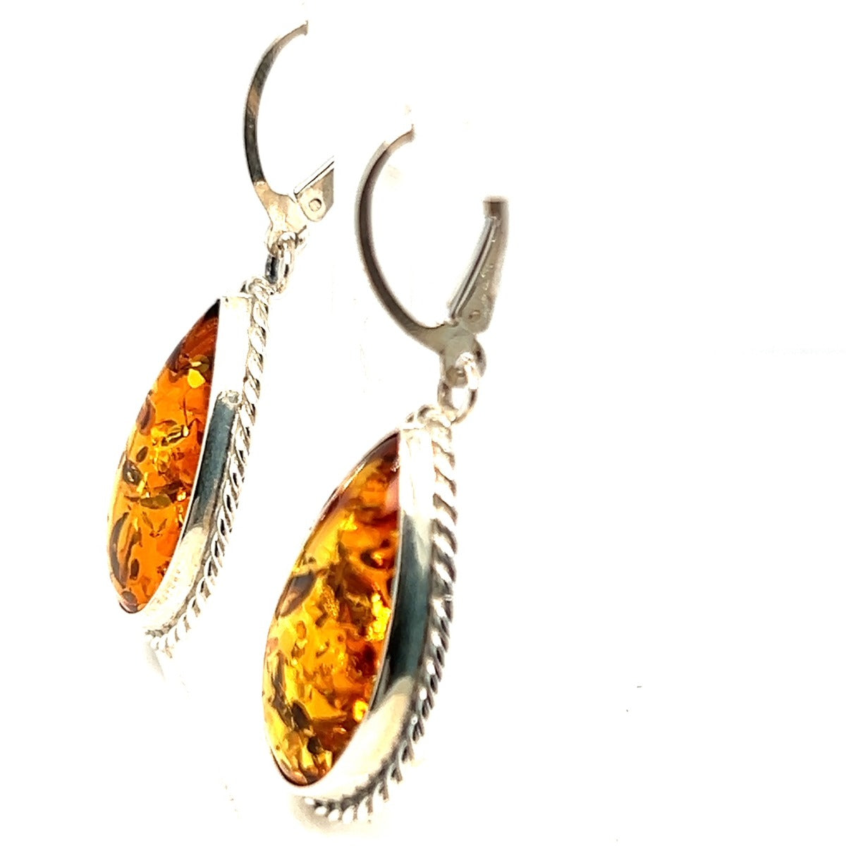 Sterling Silver Amber Earrings (ame8106)