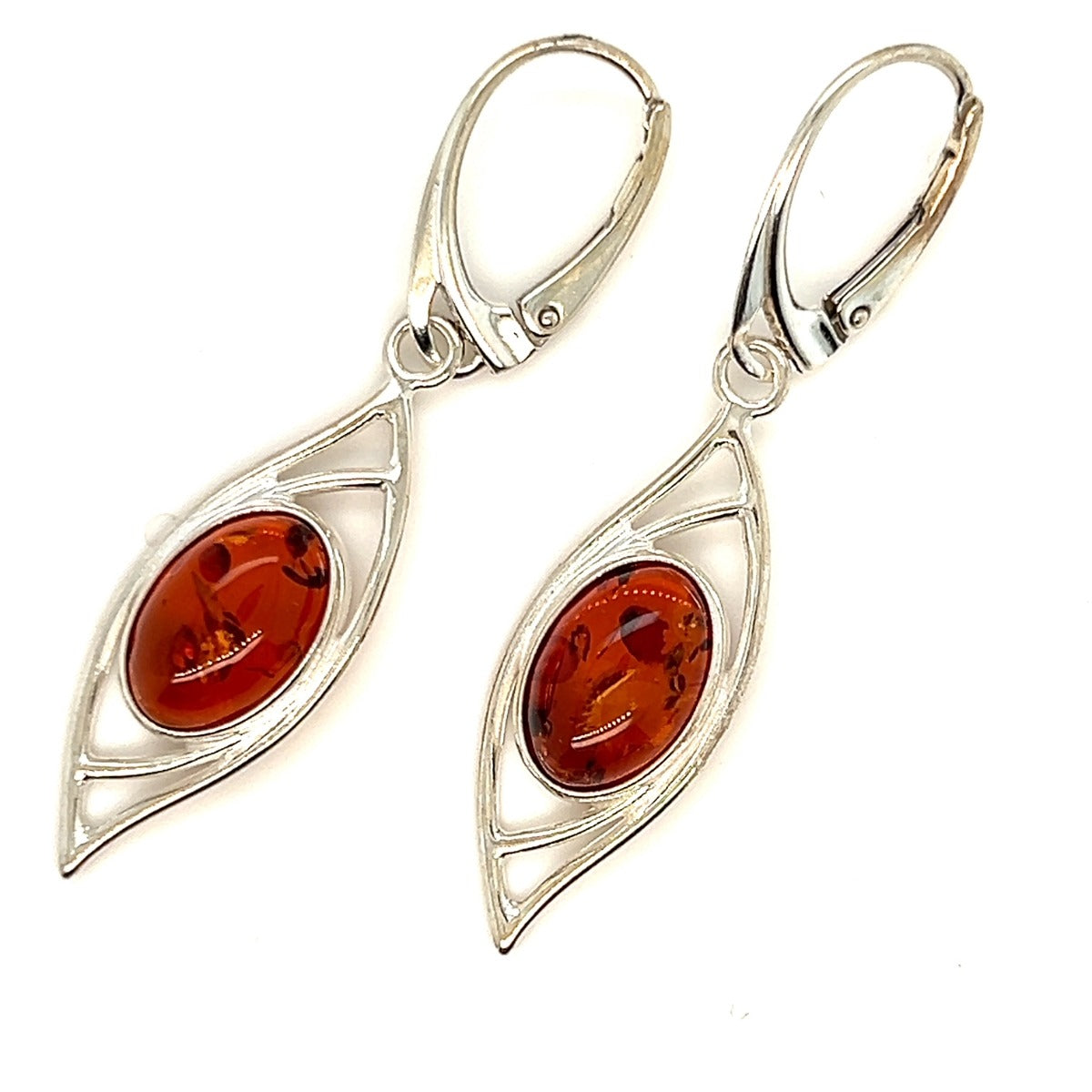 Sterling Silver Amber Earrings (ame126)