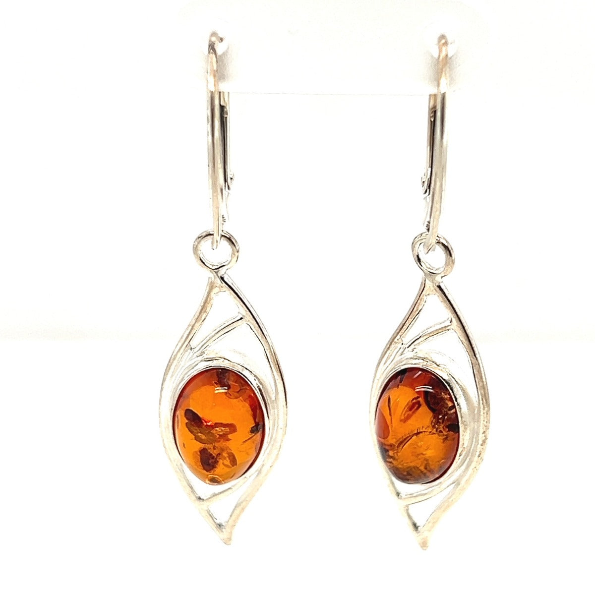 Sterling Silver Amber Earrings (ame126)