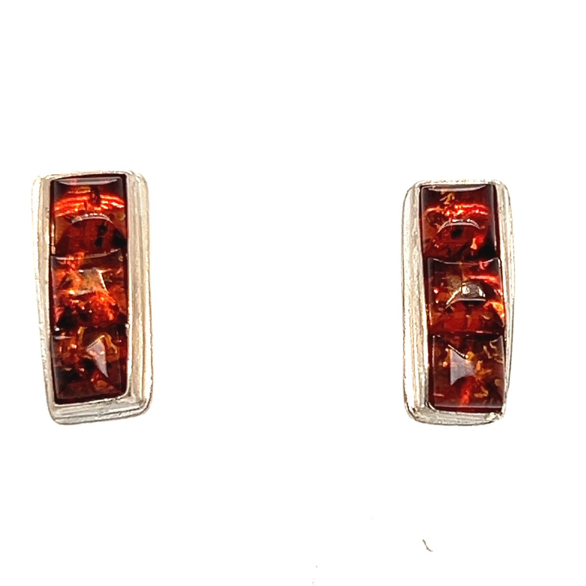 Sterling Silver Amber Earrings (ame128)