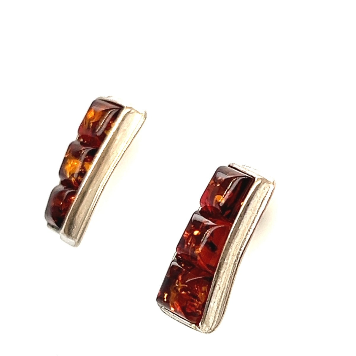 Sterling Silver Amber Earrings (ame128)