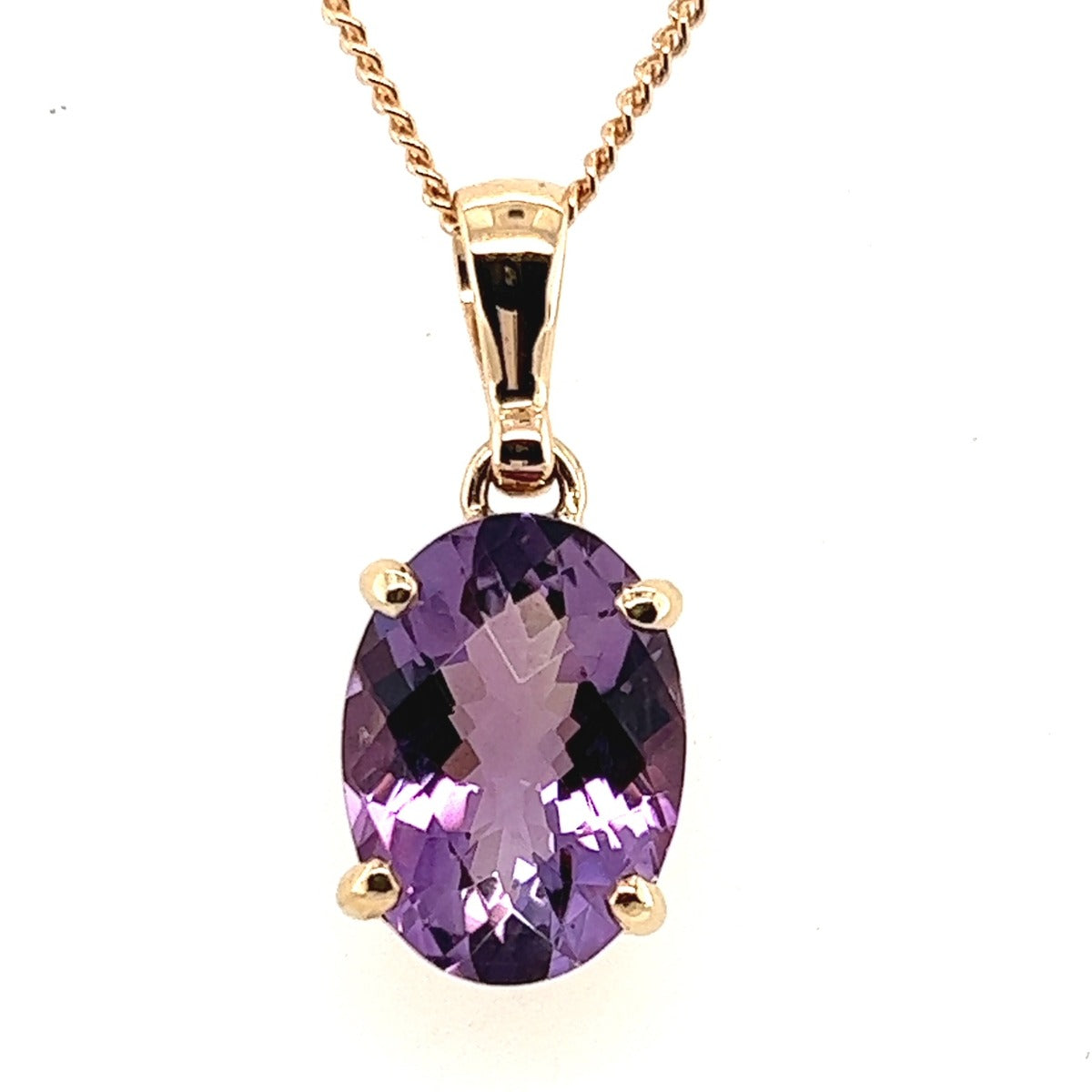 9ct Gold Amethyst Pendant (ampen100)