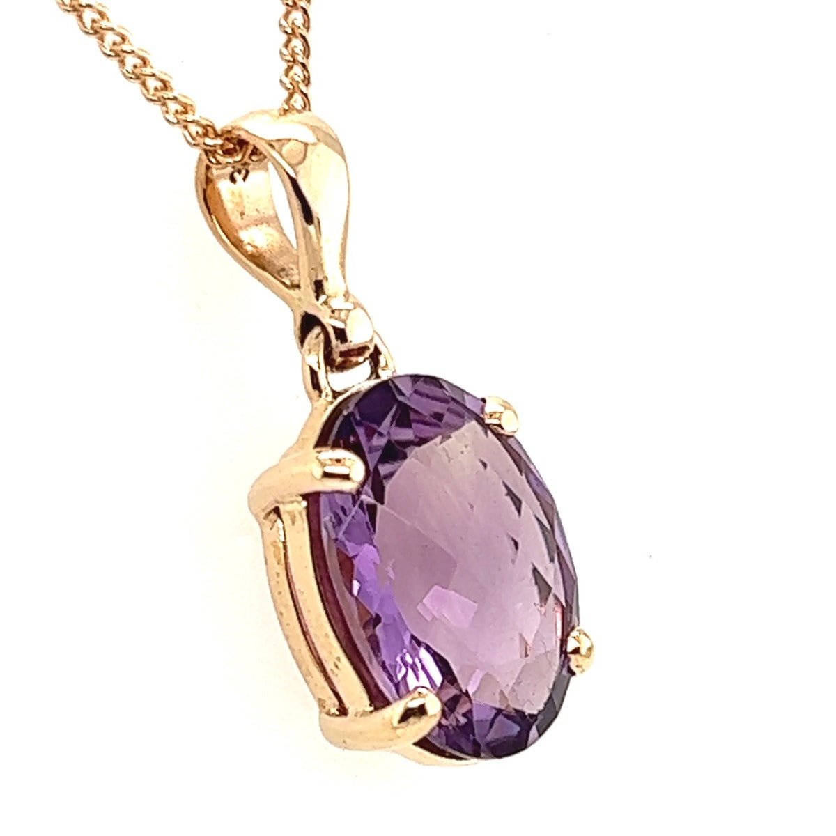 9ct Gold Amethyst Pendant (ampen100)