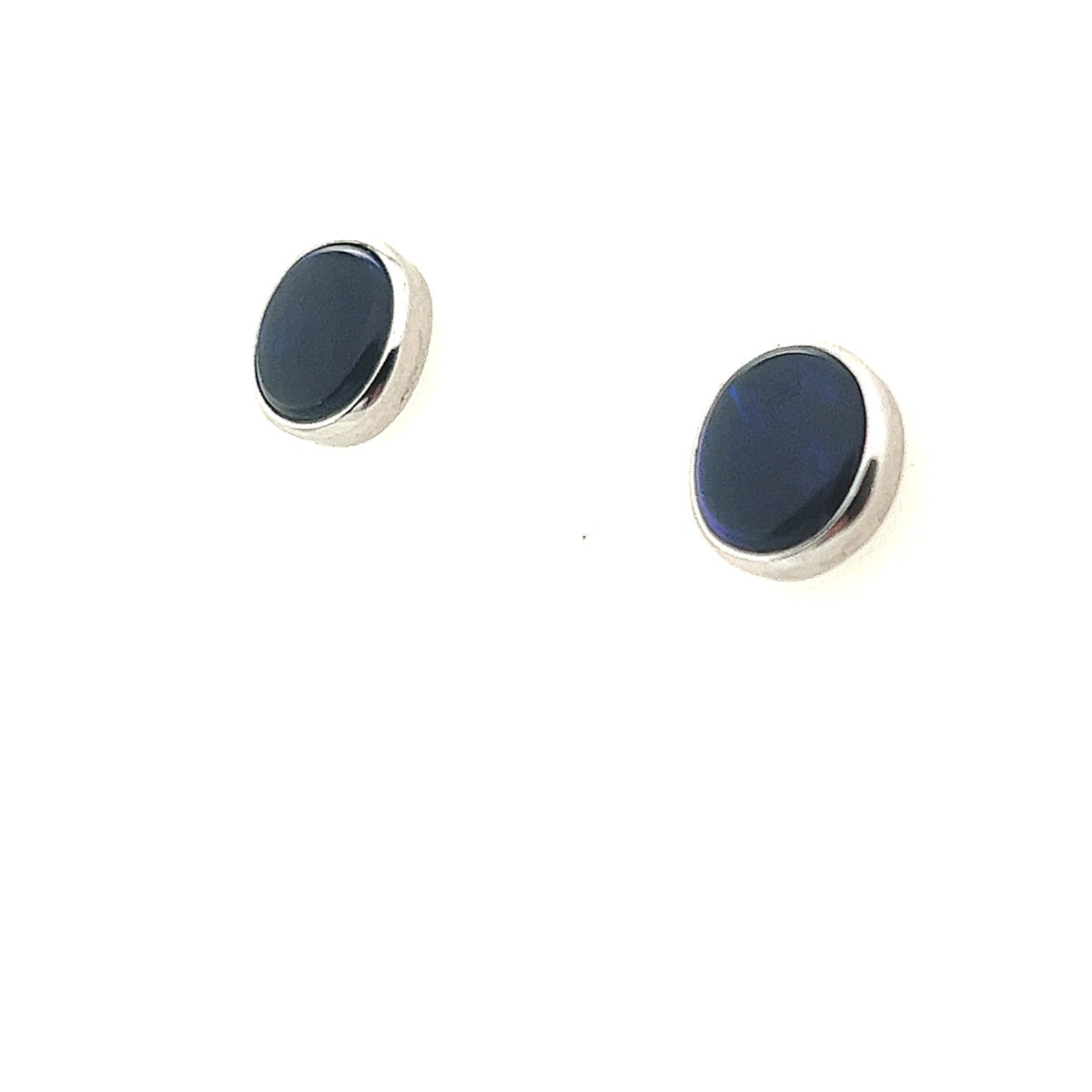 Sterling Silver Black Opal Earrings (ssblkear2)