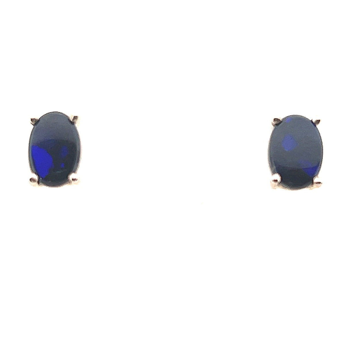 Sterling Silver Black Opal Earrings (ssblkear1)