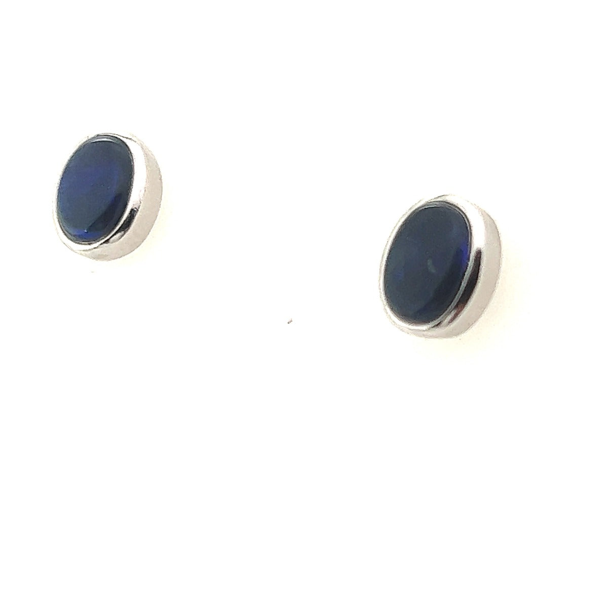 Sterling Silver Black Opal earrings (ssblkear4)