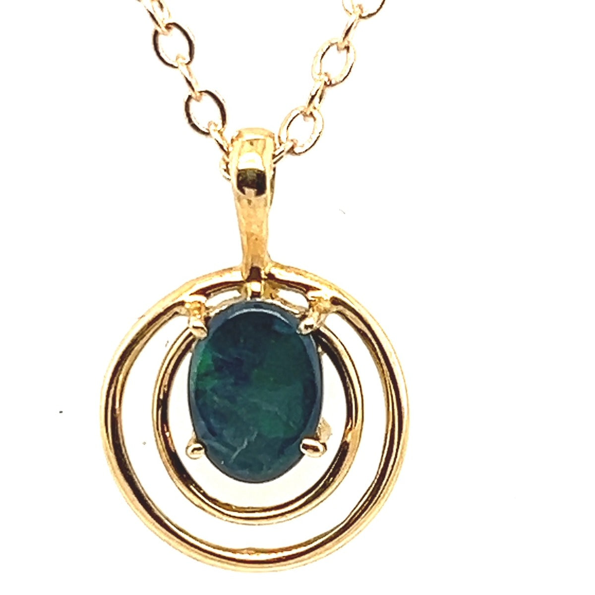 18ct Gold Black Opal Pendant (blkp252)