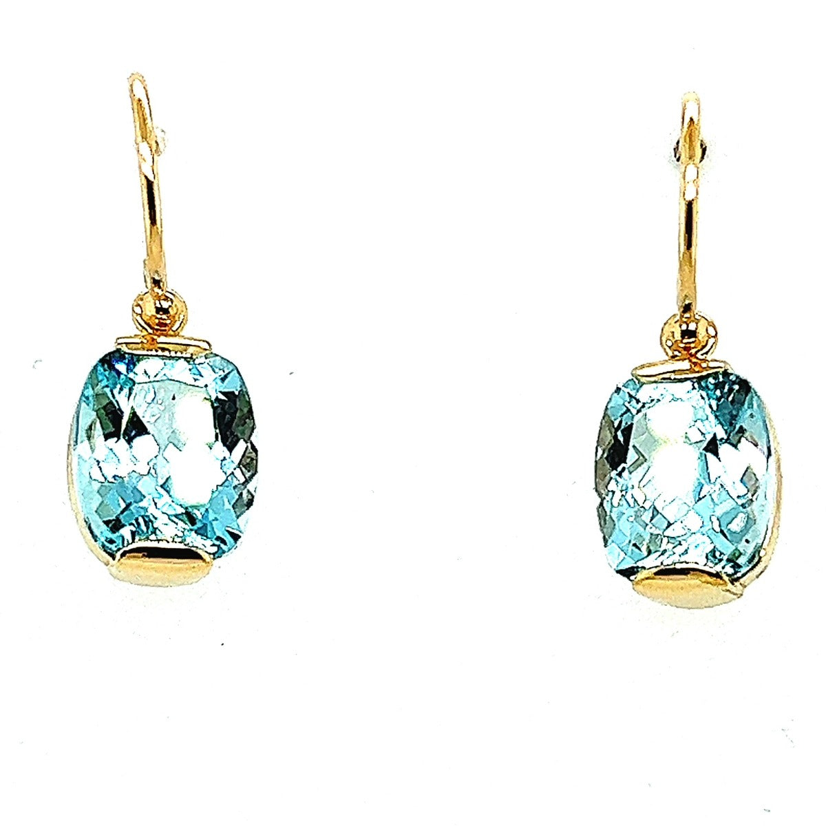 9ct Yellow Gold Blue Topaz Earrings (bluetear11)