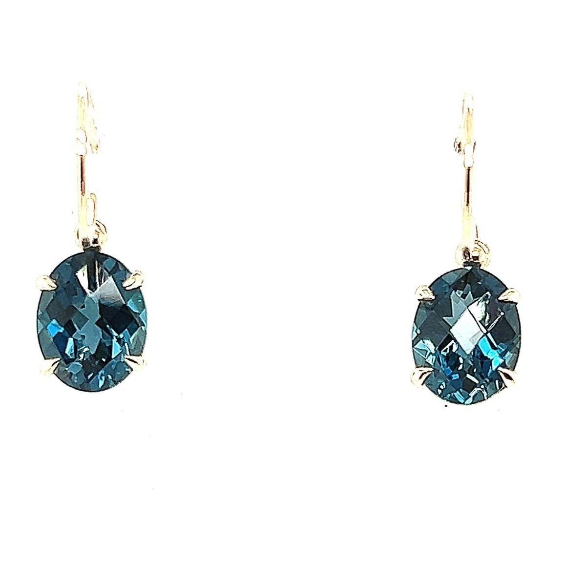 9ct Yellow gold Blue Topaz Earrings (bluetear16)