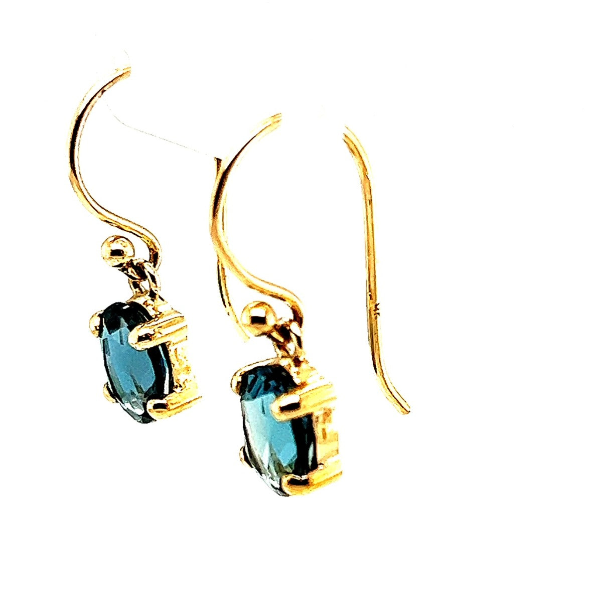 9ct Yellow gold Blue Topaz Earrings (bluetear18)