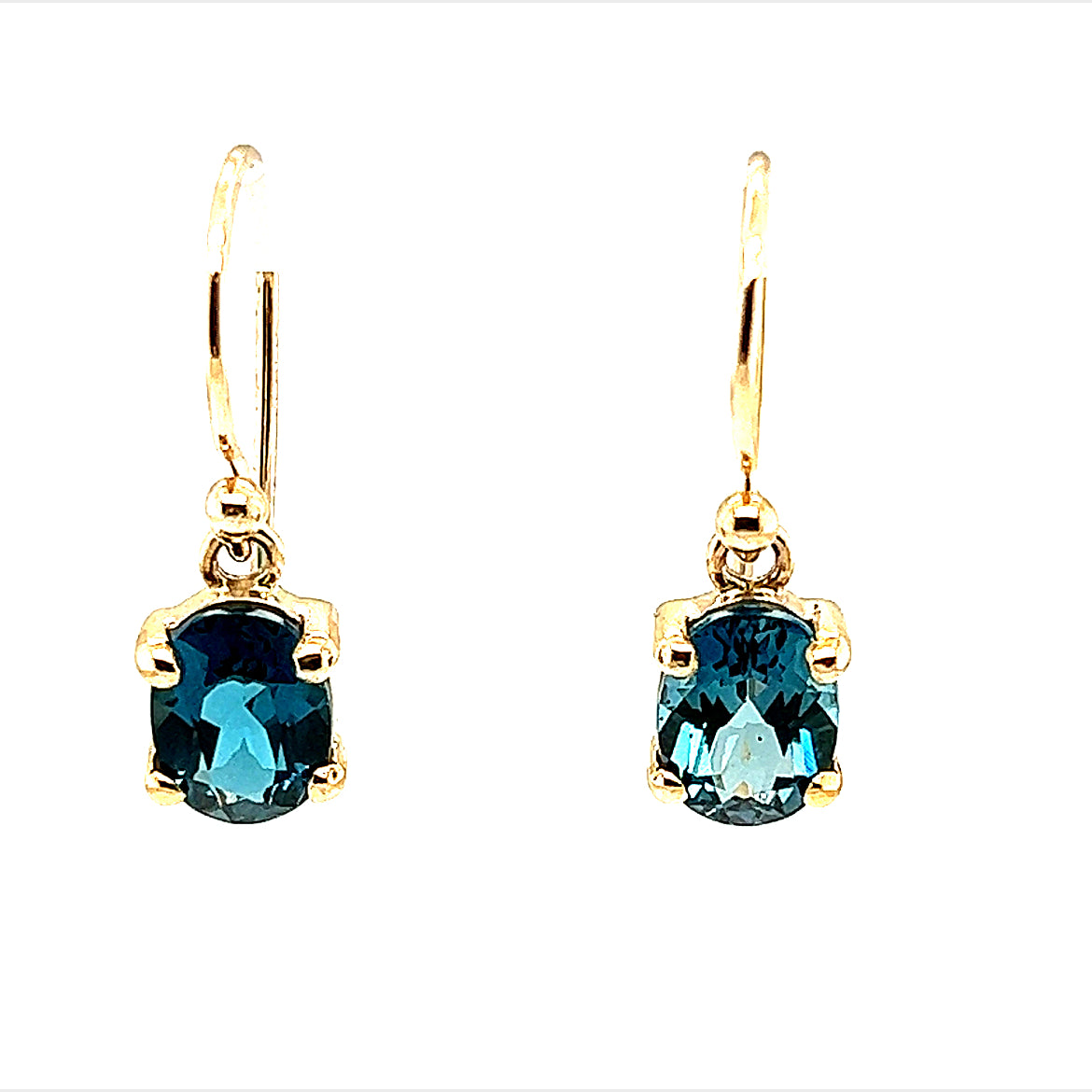 9ct Yellow gold Blue Topaz Earrings (bluetear18)