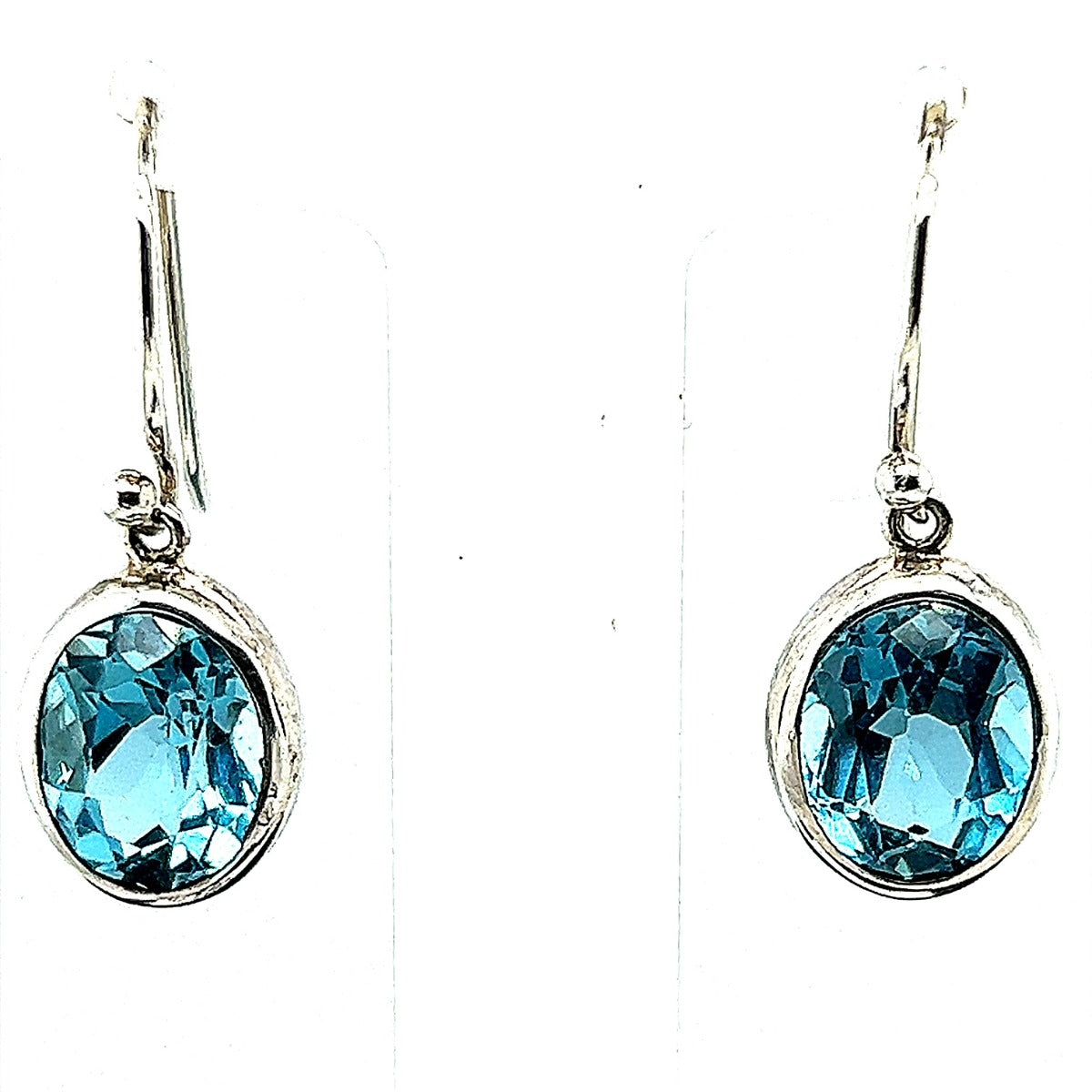 Sterling Silver Blue Topaz Earrings (bluetear6)