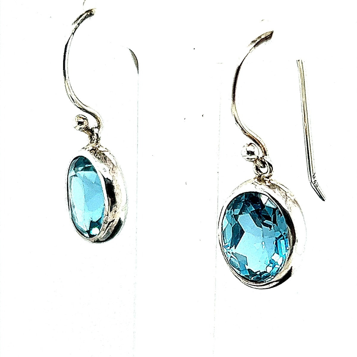 Sterling Silver Blue Topaz Earrings (bluetear6)