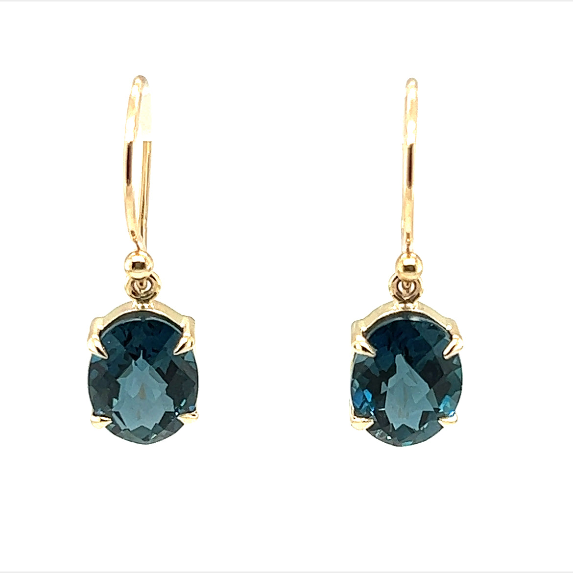 9ct Yellow gold Blue Topaz Earrings (bluetear16)