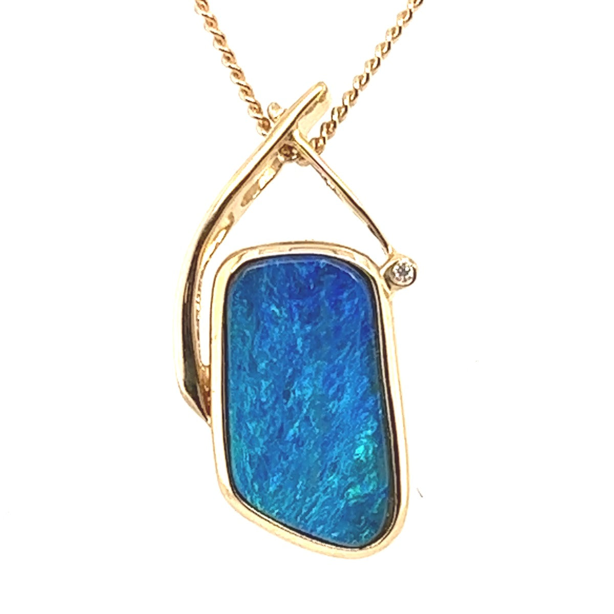 14ct Yellow Gold Boulder Opal Pendant (15x9)