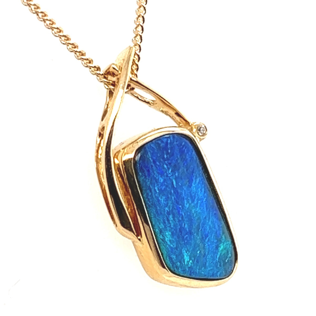 14ct Yellow Gold Boulder Opal Pendant (15x9)