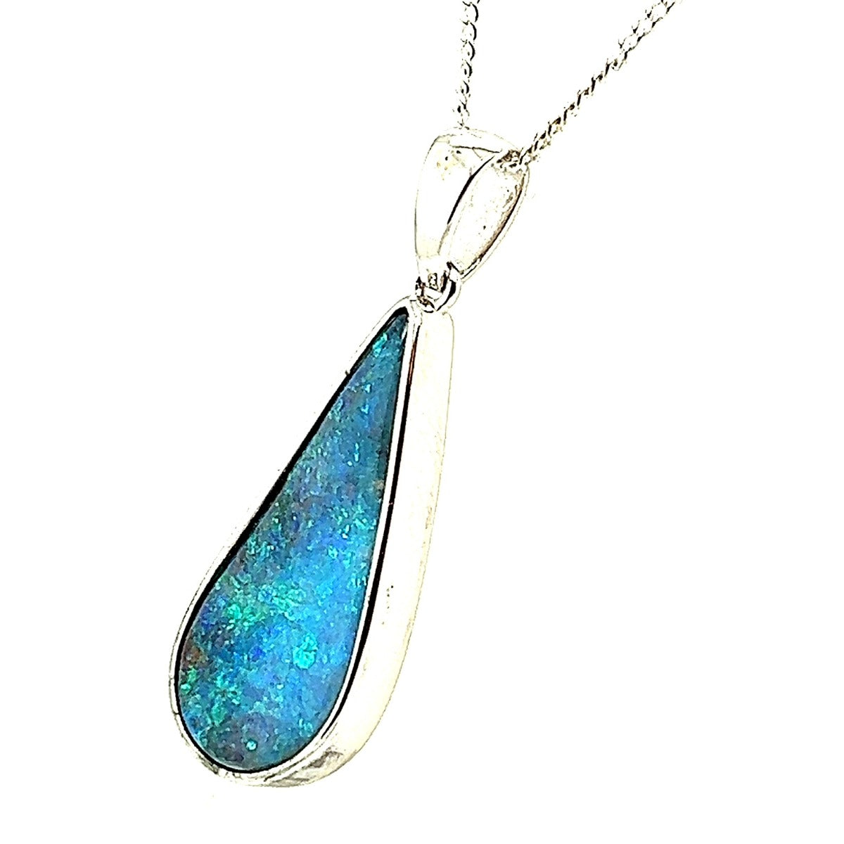 Sterling Silver Boulder Opal Pendant (boupen135)