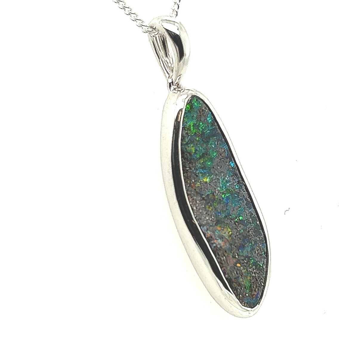 Sterling Silver Boulder Opal Pendant  (boupen146)