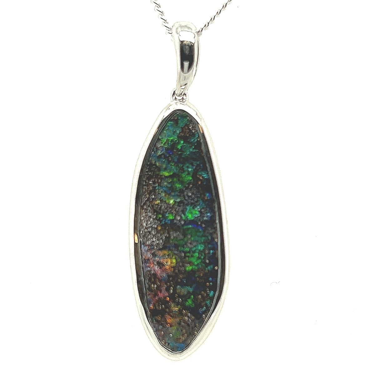 Sterling Silver Boulder Opal Pendant  (boupen146)