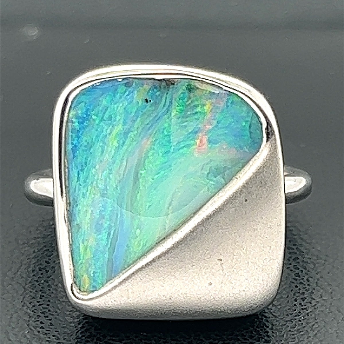 Sterling Silver Solid Boulder Opal Ring (ssr793)