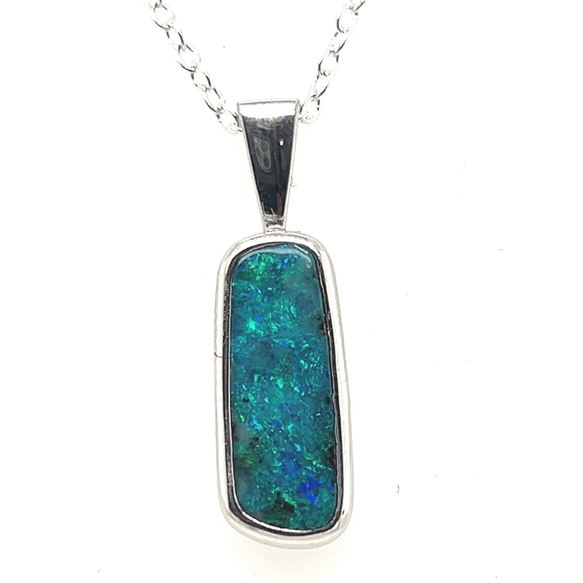 Sterling Silver Boulder Opal Pendant  (boup540)