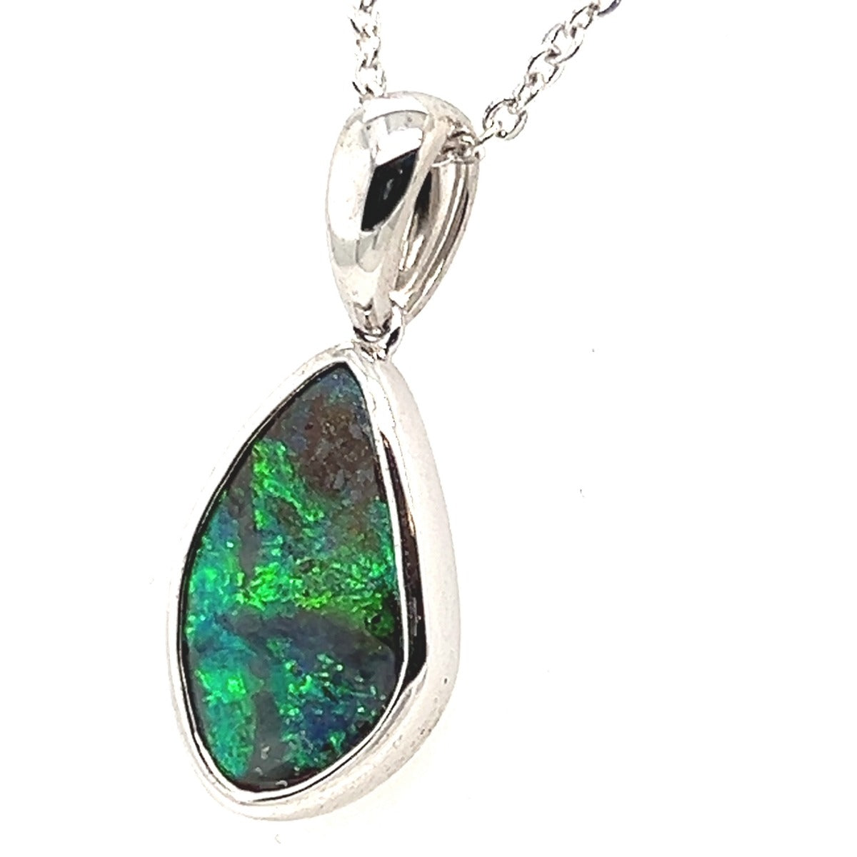 Sterling Silver Boulder Opal Pendant  (boup541)