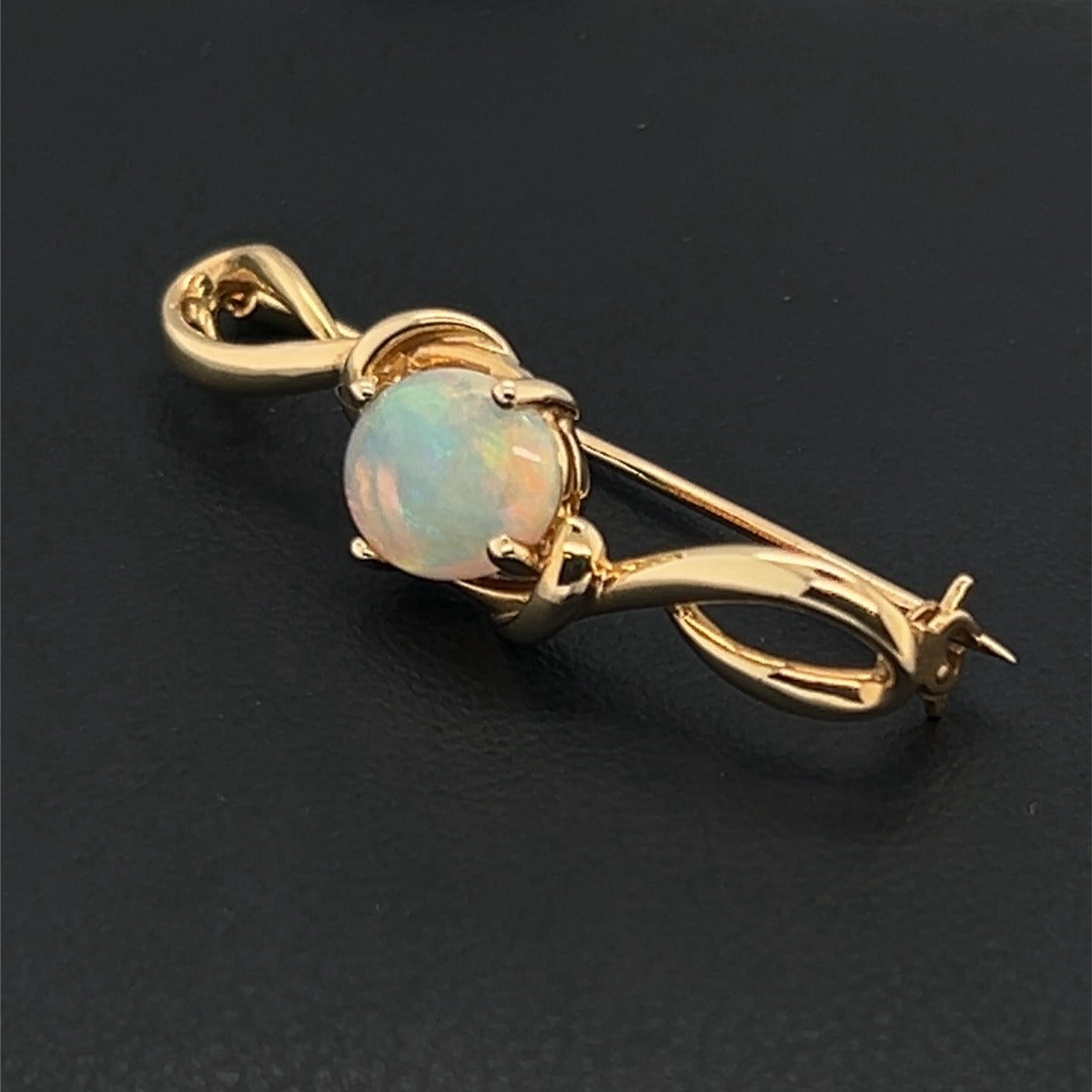 18ct Gold Solid Opal Brooch (bro864)