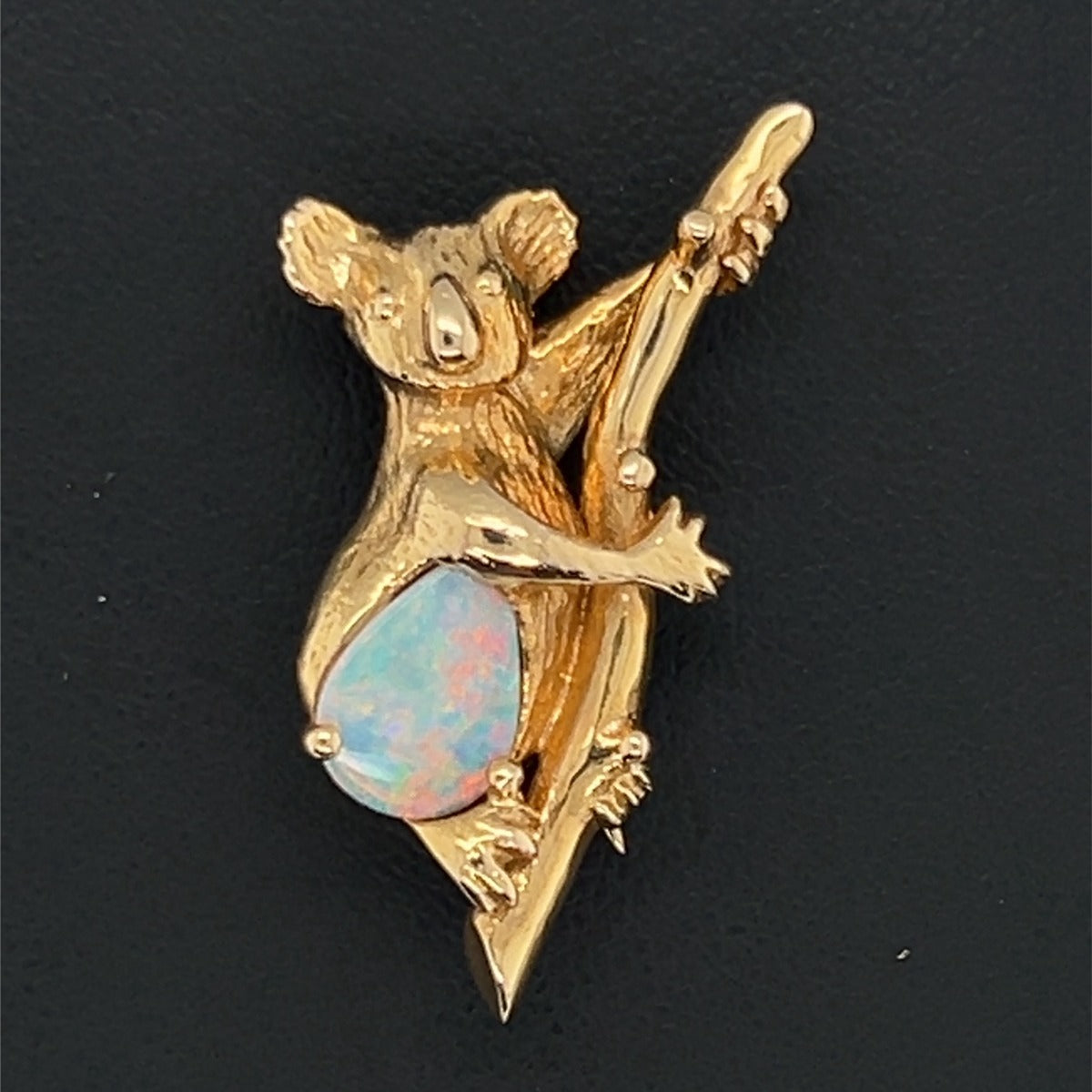 18ct Gold Solid Opal Koala Brooch (gbkoala)